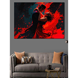 Tutkulu Dans Eden Çift Dekoratif Kanvas - Mdf Ahşap Tablo 70x100 cm