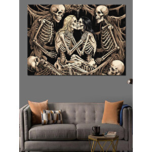 Dans Eden İskelet Çiftler Dekoratif Kanvas - Mdf Ahşap Tablo 35x50 cm