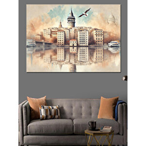 Kız Kulesi Sulu Boya Dekoratif Kanvas - Mdf Ahşap Tablo 35x50 cm
