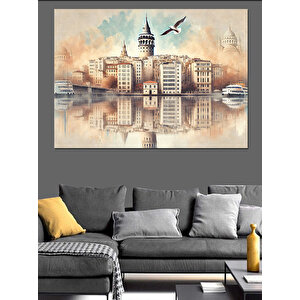 Kız Kulesi Sulu Boya Dekoratif Kanvas - Mdf Ahşap Tablo 35x50 cm