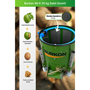 Burkon 90 Lt 35 Kg Sabit Devirli Ceviz Soyma Makinesi