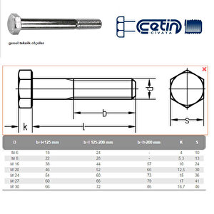 Civtec Din 931 Akb 10.9 Kalite Çelik Cıvata Siyah Metrik 24x110 15 Adet