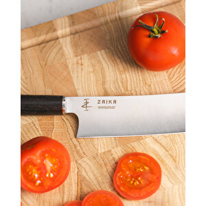 Eğri Santoku Ahşap Saplı Şef Bıçağı - 18cm Paslanmaz Çelik