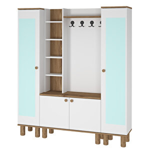 Evin-1-3-3 Bohem Ayaklı Aynalı Ayakkabılık Portmanto Vestiyer Evn02