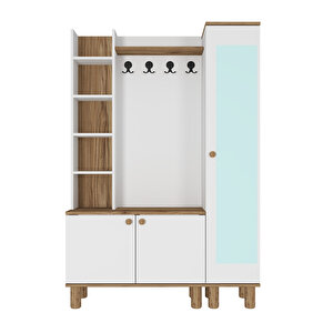 Evin-1-3 Bohem Ayaklı Aynalı Ayakkabılık Portmanto Vestiyer Evn02