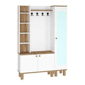 Evin-1-3 Bohem Ayaklı Aynalı Ayakkabılık Portmanto Vestiyer Evn02