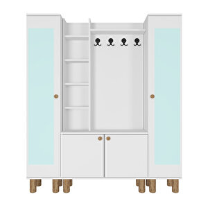 Evin-1-3-3 Bohem Ayaklı Aynalı Ayakkabılık Portmanto Vestiyer Evn01