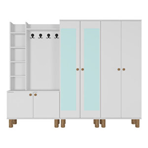 Evin-1-2-4 Bohem Ayaklı Aynalı Ayakkabılık Portmanto Vestiyer Evn01