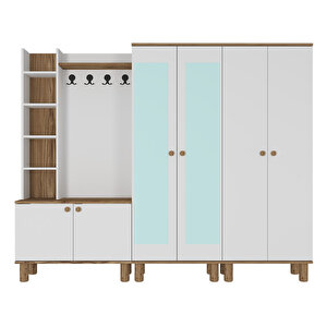 Evin-1-2-4 Bohem Ayaklı Aynalı Ayakkabılık Portmanto Vestiyer Evn02