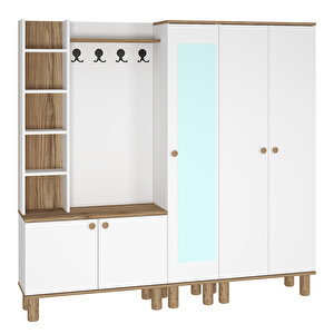 Evin-1-3-4 Bohem Ayaklı Aynalı Ayakkabılık Portmanto Vestiyer Evn02
