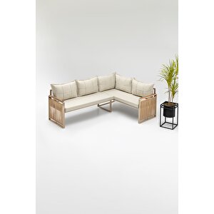 Mi̇na Köşe Takimi Bej-kahve (balkon-bahçe-mutfak) Bej