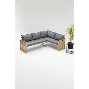 Mi̇na Köşe Takimi Gri̇-kahve (balkon-bahçe-mutfak) Gri