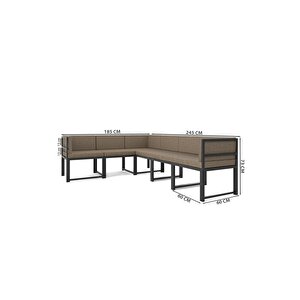 Parla 6'lı Köşe Koltuk Takımı Kahve(mutfak,bahçe,balkon,oturma Odasi) Kahve