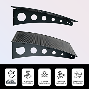 Pratik Metal Sundurma 270x150 Oval Serisi Kapı Üstü Sundurma Koruma Gölgelik Siyah - Bronz