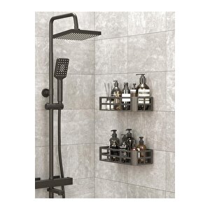 2 Adet Düzenleyici Yapışkanlı Banyo Organizer Duş Rafı Mit1146