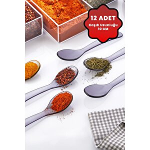12 Li Gri Baharat Bal Ve Servis Kaşığı Mit1138