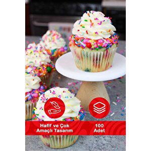 Mithra Life 100 Lü Renkli Muffin Cupcake Kâğıdı Mıt1137