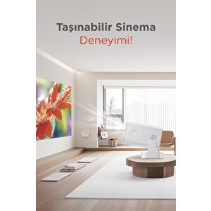 Hy260 Pro Mini Beyaz Taşınabilir Sinema Projektörü Ev Sineması Android Akıllı Projeksiyon
