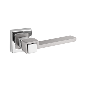 Vizyon Kare Rozetli Alüminum Kapı Kolu (oda/yale/wc) V2 Nikel - Saten