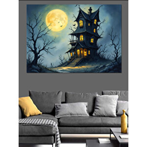 Ayışığında Eski Koku Evi Dekoratif Kanvas - Mdf Ahşap Tablo 100x140 cm