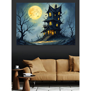 Ayışığında Eski Koku Evi Dekoratif Kanvas - Mdf Ahşap Tablo 35x50 cm