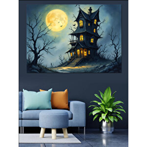 Ayışığında Eski Koku Evi Dekoratif Kanvas - Mdf Ahşap Tablo