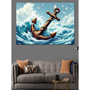 Denizde Eski Çapa Dekoratif Kanvas - Mdf Ahşap Tablo