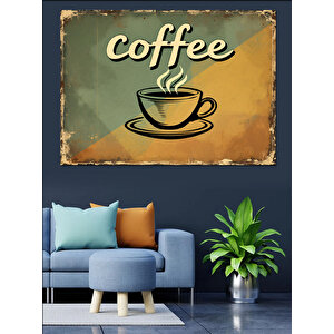 Vintage Stil Kahve Posteri Dekoratif Kanvas - Mdf Ahşap Tablo 100x140 cm