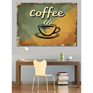 Vintage Stil Kahve Posteri Dekoratif Kanvas - Mdf Ahşap Tablo