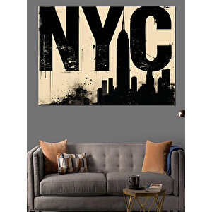 Nyc Büyük Şehir Silüeti Dekoratif Kanvas - Mdf Ahşap Tablo 35x50 cm