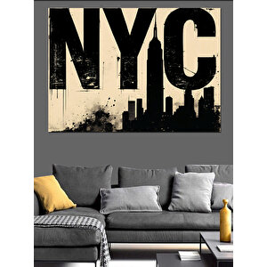 Nyc Büyük Şehir Silüeti Dekoratif Kanvas - Mdf Ahşap Tablo 35x50 cm