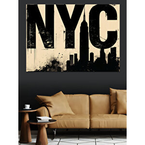 Nyc Büyük Şehir Silüeti Dekoratif Kanvas - Mdf Ahşap Tablo