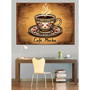 Kahve Fincanı Üzerinde Yazı Dekoratif Kanvas - Mdf Ahşap Tablo 25x35 cm