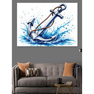 Su Sıçrayan Çapa Dekoratif Kanvas - Mdf Ahşap Tablo 50x70 cm