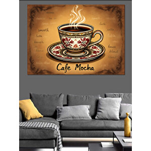 Kahve Fincanı Üzerinde Yazı Dekoratif Kanvas - Mdf Ahşap Tablo