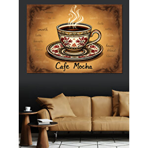 Kahve Fincanı Üzerinde Yazı Dekoratif Kanvas - Mdf Ahşap Tablo