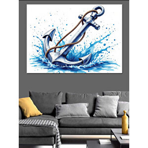 Su Sıçrayan Çapa Dekoratif Kanvas - Mdf Ahşap Tablo