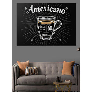 Retro Americano Kahve Posteri Dekoratif Kanvas - Mdf Ahşap Tablo