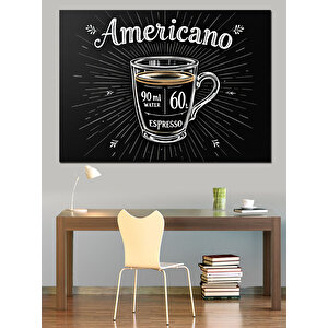 Retro Americano Kahve Posteri Dekoratif Kanvas - Mdf Ahşap Tablo
