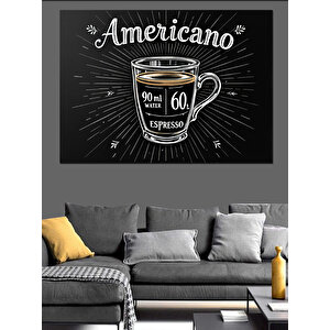 Retro Americano Kahve Posteri Dekoratif Kanvas - Mdf Ahşap Tablo 70x100 cm