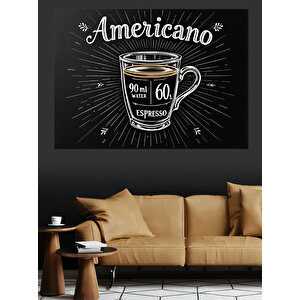 Retro Americano Kahve Posteri Dekoratif Kanvas - Mdf Ahşap Tablo 70x100 cm