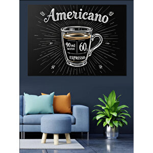 Retro Americano Kahve Posteri Dekoratif Kanvas - Mdf Ahşap Tablo 70x100 cm