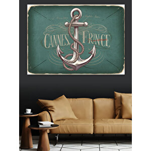 Cannes Fransa Çapa Posteri Dekoratif Kanvas - Mdf Ahşap Tablo 100x140 cm
