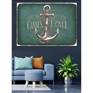 Cannes Fransa Çapa Posteri Dekoratif Kanvas - Mdf Ahşap Tablo 100x140 cm