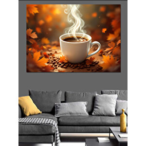 Kahve Fincanından Yükselen Buhar Dekoratif Kanvas - Mdf Ahşap Tablo 25x35 cm