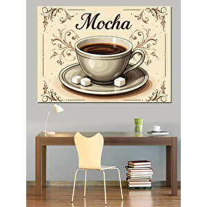Mocha Kahve Fincanı Dekoratif Kanvas - Mdf Ahşap Tablo 35x50 cm