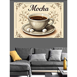 Mocha Kahve Fincanı Dekoratif Kanvas - Mdf Ahşap Tablo 35x50 cm