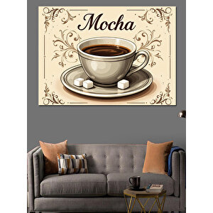 Mocha Kahve Fincanı Dekoratif Kanvas - Mdf Ahşap Tablo