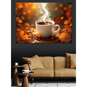 Kahve Fincanından Yükselen Buhar Dekoratif Kanvas - Mdf Ahşap Tablo 70x100 cm