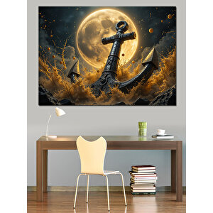 Ayışığında Eski Çapa Dekoratif Kanvas - Mdf Ahşap Tablo 50x70 cm
